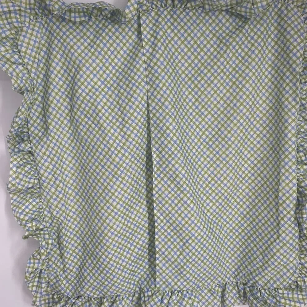 Laura Ashley  Pillowcase European & 13 x 13‎ Blue & Green Plaid Country